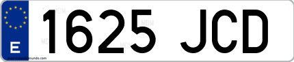 Ejemplo de matrícula de coche ordinaria 1625 JCD