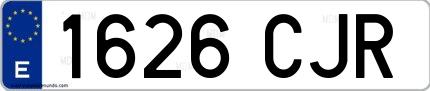 Ejemplo de matrícula española 1626 CJR