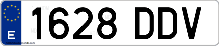 Ejemplo de matrícula de coche ordinaria 1628 DDV