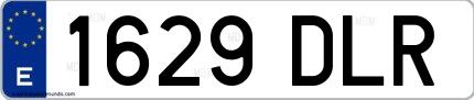 Ejemplo de matrícula española 1629 DLR