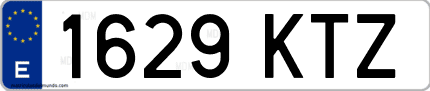 Ejemplo de matrícula de coche ordinaria 1629 KTZ