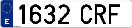 Ejemplo de matrícula española 1632 CRF