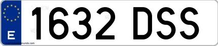 Ejemplo de matrícula española 1632 DSS