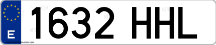 Ejemplo de matrícula de coche ordinaria 1632 HHL