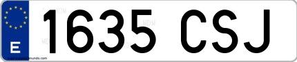 Ejemplo de matrícula española 1635 CSJ