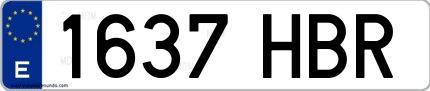 Ejemplo de matrícula española 1637 HBR