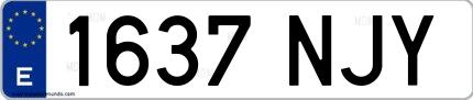 Ejemplo de matrícula española 1637 NJY