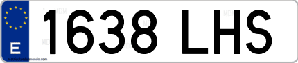 Ejemplo de matrícula de coche ordinaria 1638 LHS