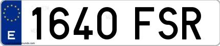 Ejemplo de matrícula española 1640 FSR