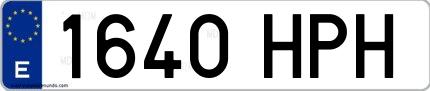Ejemplo de matrícula española 1640 HPH