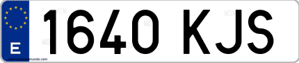 Ejemplo de matrícula de coche ordinaria 1640 KJS