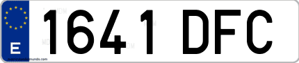 Ejemplo de matrícula de coche ordinaria 1641 DFC