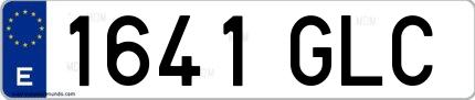 Ejemplo de matrícula española 1641 GLC