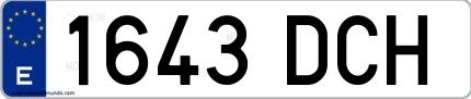 Ejemplo de matrícula española 1643 DCH