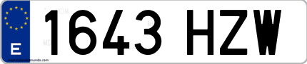 Ejemplo de matrícula de coche ordinaria 1643 HZW