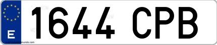 Ejemplo de matrícula española 1644 CPB