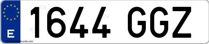 Ejemplo de matrícula española 1644 GGZ