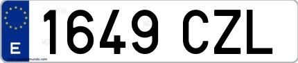 Ejemplo de matrícula española 1649 CZL