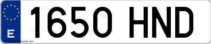 Ejemplo de matrícula española 1650 HND