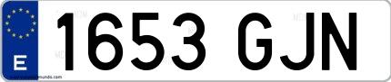 Ejemplo de matrícula española 1653 GJN