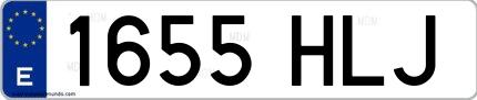Ejemplo de matrícula española 1655 HLJ
