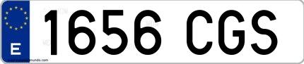 Ejemplo de matrícula española 1656 CGS
