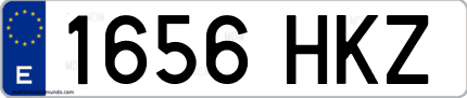 Ejemplo de matrícula de coche ordinaria 1656 HKZ
