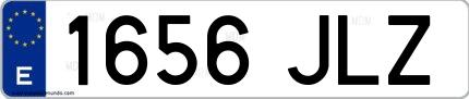 Ejemplo de matrícula española 1656 JLZ