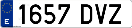 Ejemplo de matrícula de coche ordinaria 1657 DVZ