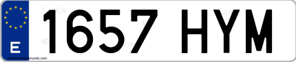Ejemplo de matrícula de coche ordinaria 1657 HYM