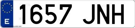 Ejemplo de matrícula española 1657 JNH