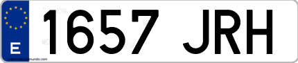 Ejemplo de matrícula de coche ordinaria 1657 JRH