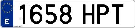 Ejemplo de matrícula española 1658 HPT