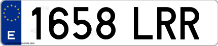 Ejemplo de matrícula de coche ordinaria 1658 LRR