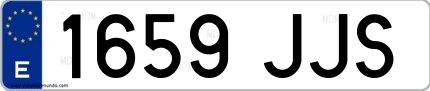 Ejemplo de matrícula española 1659 JJS