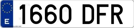 Ejemplo de matrícula española 1660 DFR