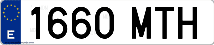 Ejemplo de matrícula de coche ordinaria 1660 MTH