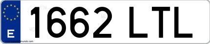 Ejemplo de matrícula española 1662 LTL