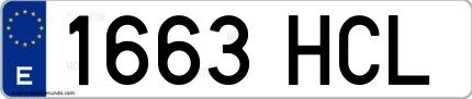 Ejemplo de matrícula española 1663 HCL