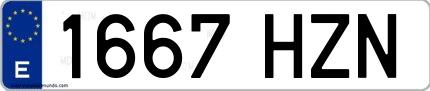 Ejemplo de matrícula española 1667 HZN