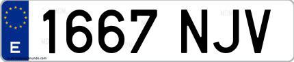 Ejemplo de matrícula española 1667 NJV