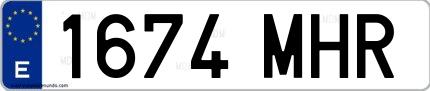 Ejemplo de matrícula española 1674 MHR