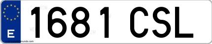 Ejemplo de matrícula española 1681 CSL
