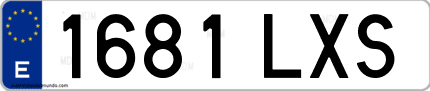 Ejemplo de matrícula de coche ordinaria 1681 LXS
