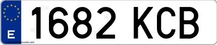 Ejemplo de matrícula española 1682 KCB