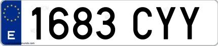 Ejemplo de matrícula española 1683 CYY