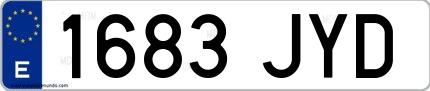 Ejemplo de matrícula española 1683 JYD