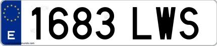 Ejemplo de matrícula española 1683 LWS