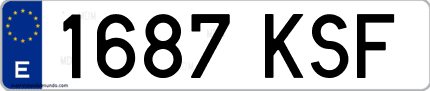 Ejemplo de matrícula de coche ordinaria 1687 KSF