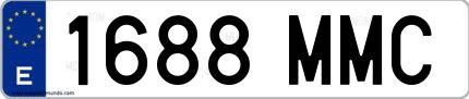 Ejemplo de matrícula española 1688 MMC